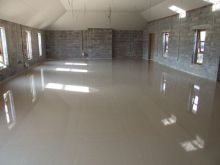 The screeded floor, after dappling, of the church.
