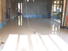 The finished floor screed in the new extension.